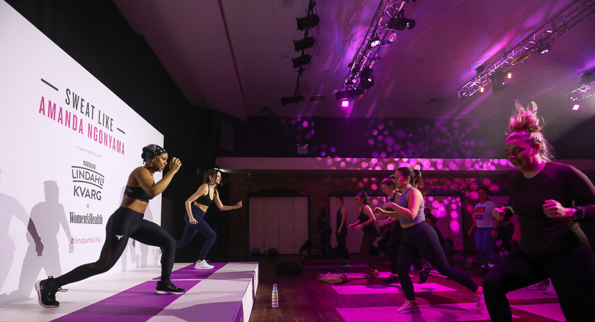 London based PR photographer for event with fitness influencers